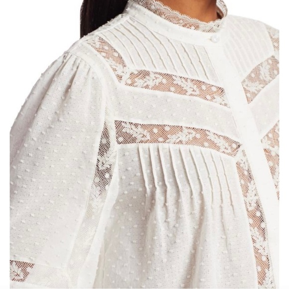 Joie 100% cotton bohemian blouse in porcelain - Picture 4 of 13